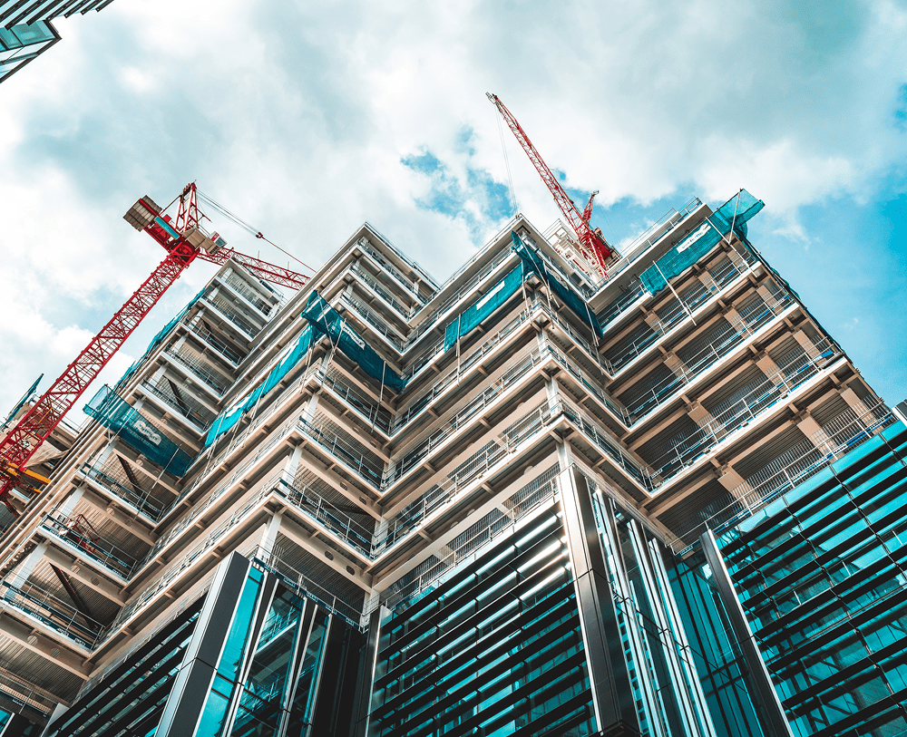 Modern building development scene